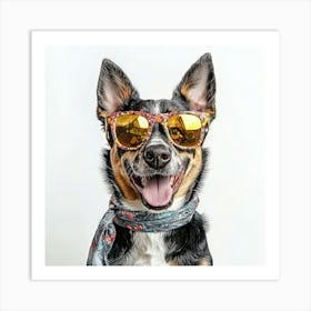 Dog Wearing Sunglasses 2 Art Print