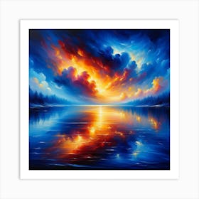 Sunset On The Lake Art Print