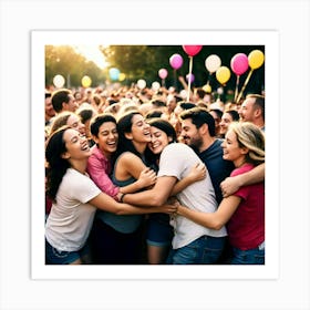 Group Of Friends At A Party Art Print