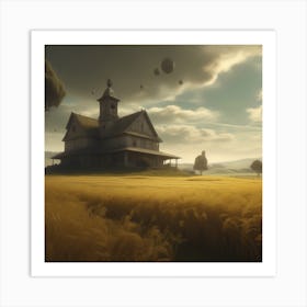 House In The Field 3 Art Print