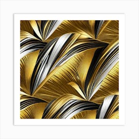 Abstract Gold And Black Pattern Art Print