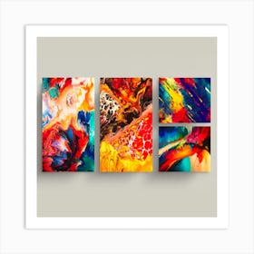 Abstract Set, Free Spirit: Vibrant Psychedelic Background Delight Art Print