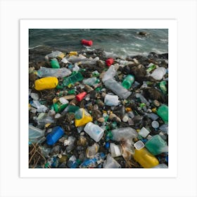 Plastic Waste On The Beach Art Print