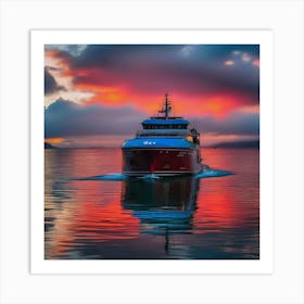 Sunset On A Boat 3 Art Print