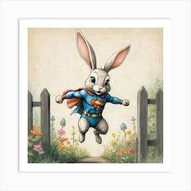 Superman Bunny Art Print