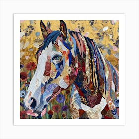 Patchwork Quilted Clydesdale Horse 2 Art Print