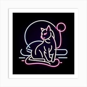 Neon Cat 1 Art Print