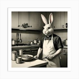 Rabbit In The Kitchen 1 Art Print