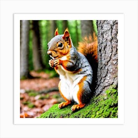 Squirrel In The Forest 118 Art Print