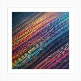 Abstract Background With Colorful Lines Art Print