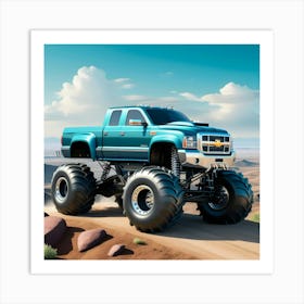 Monster Truck In The Desert 1 Art Print