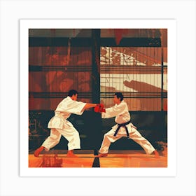 A Karate Sparring Lofi Illustration 1718704070 4 Art Print