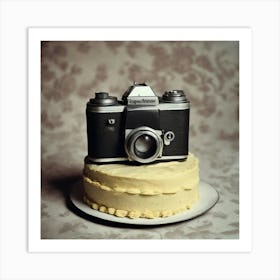 Vintage Camera Cake Art Print