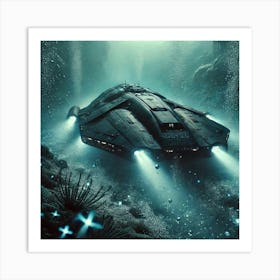 A Detailed High Tech Sci Fi Scene Showing The Nau Art Print