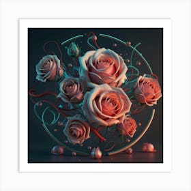 Roses In A Circle Art Print