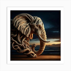 Tangled Elephant Art Print