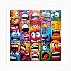 Lot Of Faces Art Print