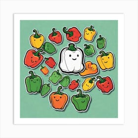 Happy Peppers Art Print