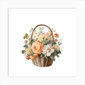 Basket Of Flowers.3 Art Print