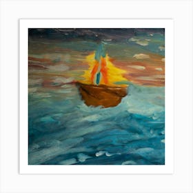 Flaming Vessel Art Print