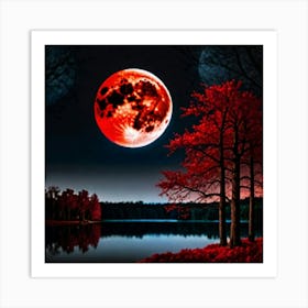 Luna roja Art Print