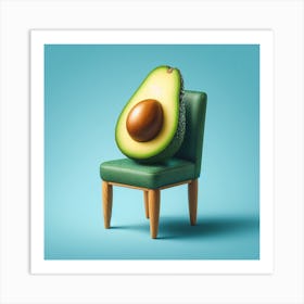 Avocado On A Chair 4 Art Print