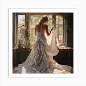 Bride In A Wedding Dress Art Print