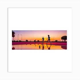 Sunset In The Park Art Print