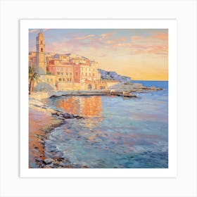 AI Pastel Dreams of Positano Art Print