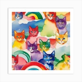 Cat Colors Art Print