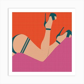 Arch And Point Orange Square Art Print