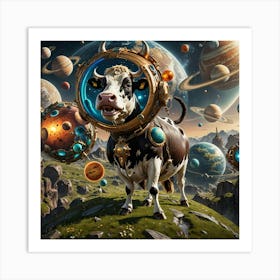 Cow In Space Art Print