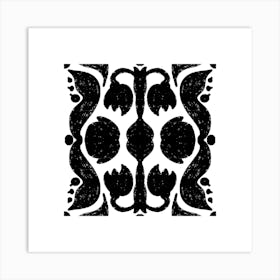 Black And White Floral Pattern 12 Art Print