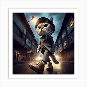 Cat In A Suit 1 Art Print