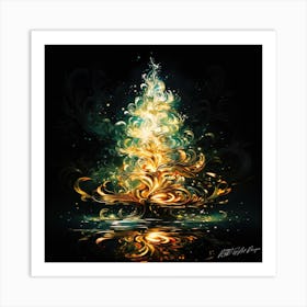 Christmas Tree A Glow - Christmas Art Art Print