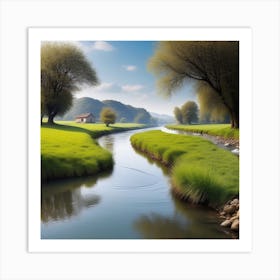 River In The Countryside 7 Art Print