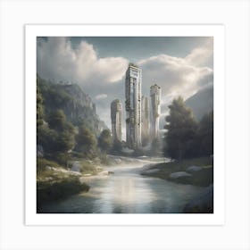 Futuristic Cityscape Art Print