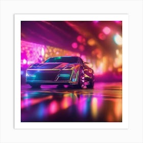 Futuristic Car At Night Art Print