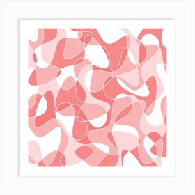 Abstract Pink And White Pattern Art Print