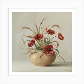 Poppies In A Vase 3 Art Print