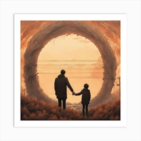 Man And A Child 1 Art Print