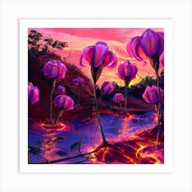 Psychedelic Flowers Art Print