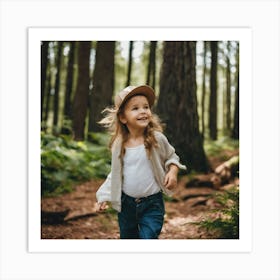 Little Girl In The Forest 2 Art Print