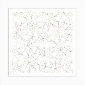 Stars Geometric Gold Square Art Print