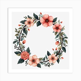 Floral Wreath 1 Art Print