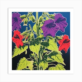 Canterbury Bells 2 Pop Art Illustration Square Art Print