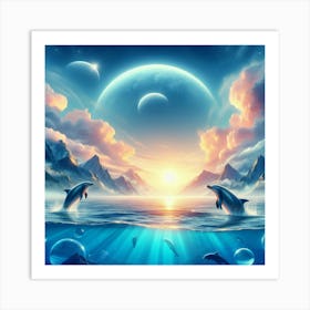 Dolphins In The Ocean 1 Art Print