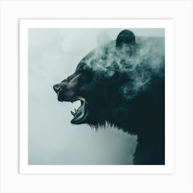 Black Bear In The Fog Art Print