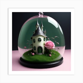 Fairy House In A Glass Dome Art Print