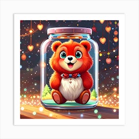 Teddy Bear In A Jar Art Print